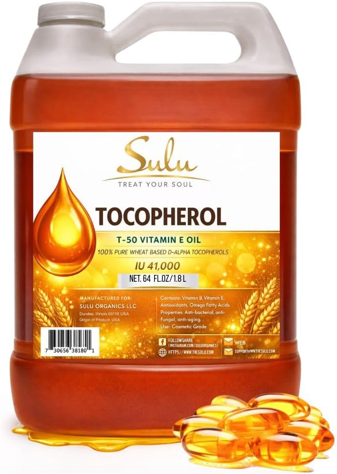 SULU ORGANICS 4 lbs-100% Pure and Natural Soy Free T-50 Tocopherols Vitamin E Oil