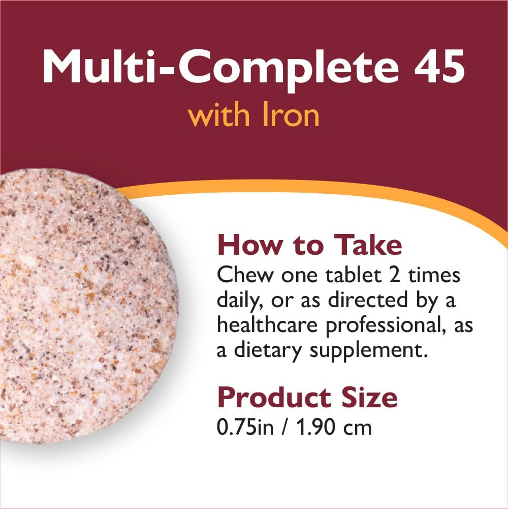 Celebrate Multi-Complete Multivitamínico Bariátrico Masticable con 45mg de Hierro - Sabor a Bayas - 60 Comprimidos