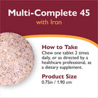 Celebrate Multi-Complete Multivitamínico Bariátrico Masticable con 45mg de Hierro - Sabor a Bayas - 60 Comprimidos