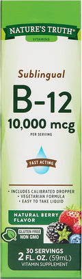 Nature's Truth Sublingual B-12 10,000 mcg Natural Berry Flavor Liquid - 2 oz, Pack of 2