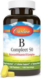 Carlson B Compleet 50 - Complejo B Equilibrado, 100 Comprimidos