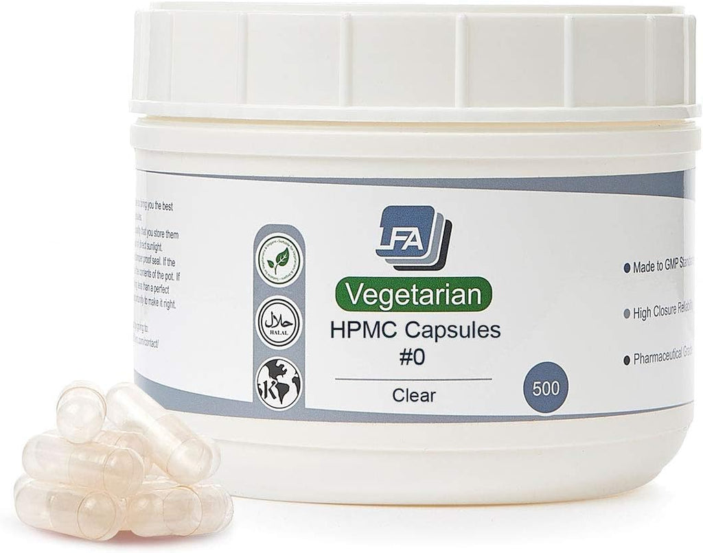 Cápsulas Vacías Veganas HPMC Tamaño 0 - 500 Unidades