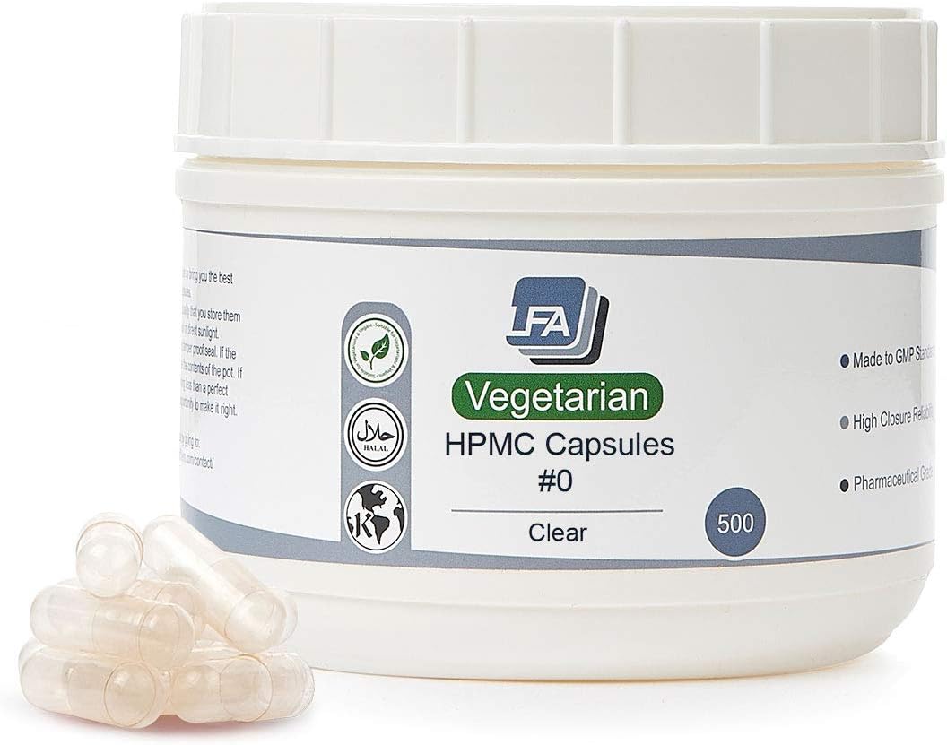 Cápsulas Vacías Veganas HPMC Tamaño 0 - 500 Unidades