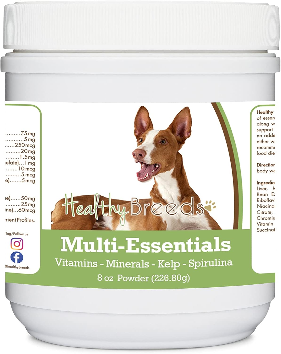 Healthy Breeds Multi-Essentials Powder for Dogs - Suplemento de Vitaminas, Minerales y Antioxidantes - 8 oz