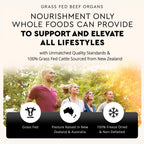 Ancestral Supplements Suplemento de Órganos de Res Alimentados con Pasto - Mezcla de Hígado, Corazón, Riñón, Páncreas, Bazo - Liofilizado - No GMO - 180 Cápsulas