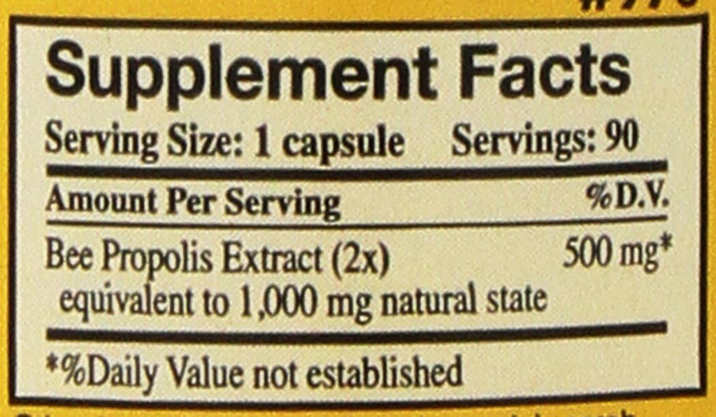 Propóleo Crudo Sin Procesar 1000 mg de Y.S. Organic Bee Farms - 90 Cápsulas (Paquete de 2)