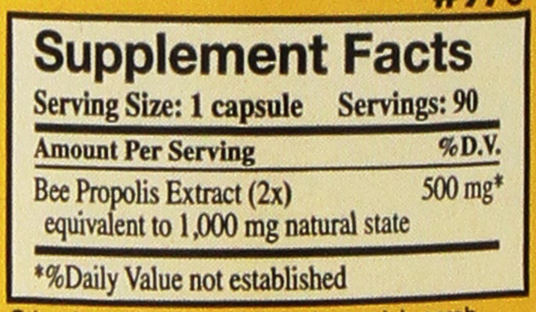 Propóleo Crudo Sin Procesar 1000 mg de Y.S. Organic Bee Farms - 90 Cápsulas (Paquete de 2)