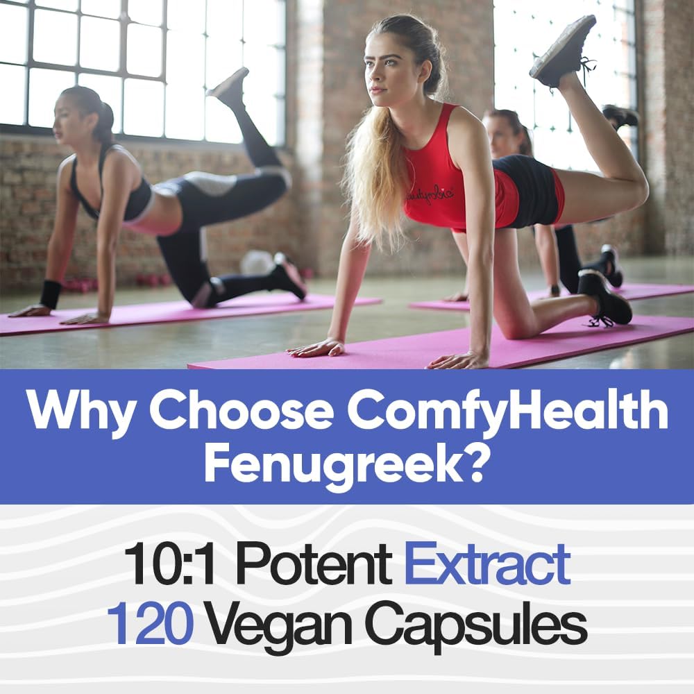Comfy Health Fenogreco Cápsulas 2410mg con Bioperine - 120 Cápsulas