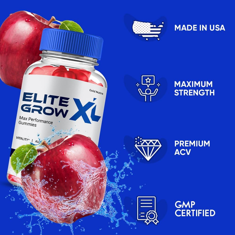 Elite Grow XL Gummies (Pack de 2) - Suplemento de Alta Potencia y Máximo Rendimiento, Fórmula Totalmente Natural