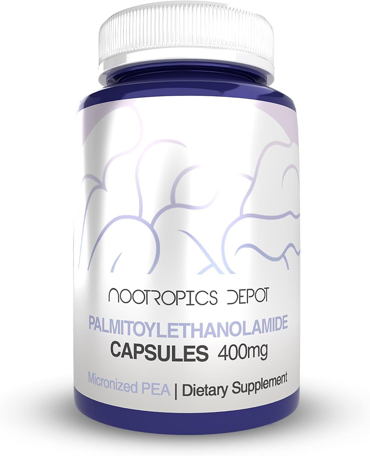 Nootropics Depot Palmitoiletanolamida (PEA) 400mg Cápsulas - Apoyo Articular, Nervioso e Inmune - 180 Cápsulas