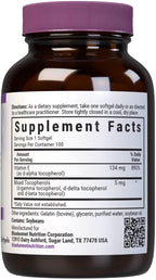 Bluebonnet Vitamina E 200 UI con Tocoferoles Mixtos, 100 Cápsulas Blandas