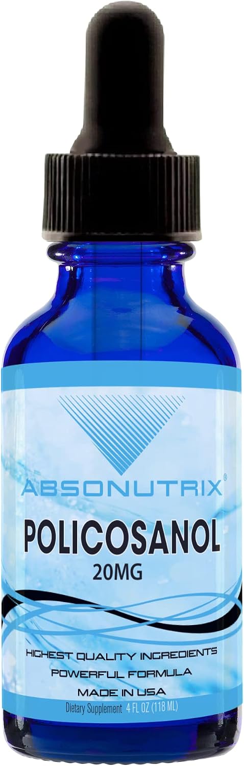 Policosanol 20 mg, 118 ml – 200 dosis, alta biodisponibilidad, probado por terceros, certificado GMP, no transgénico, libre de crueldad animal, fabricado en EE. UU.