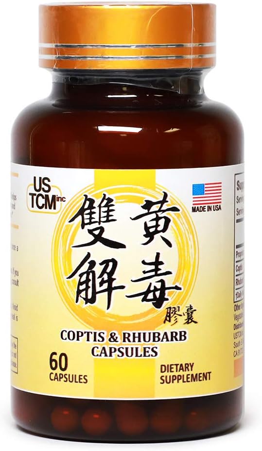 Coptis Rhubarb Capsules - 60 Cápsulas Vegetales - 500mg - USTCM