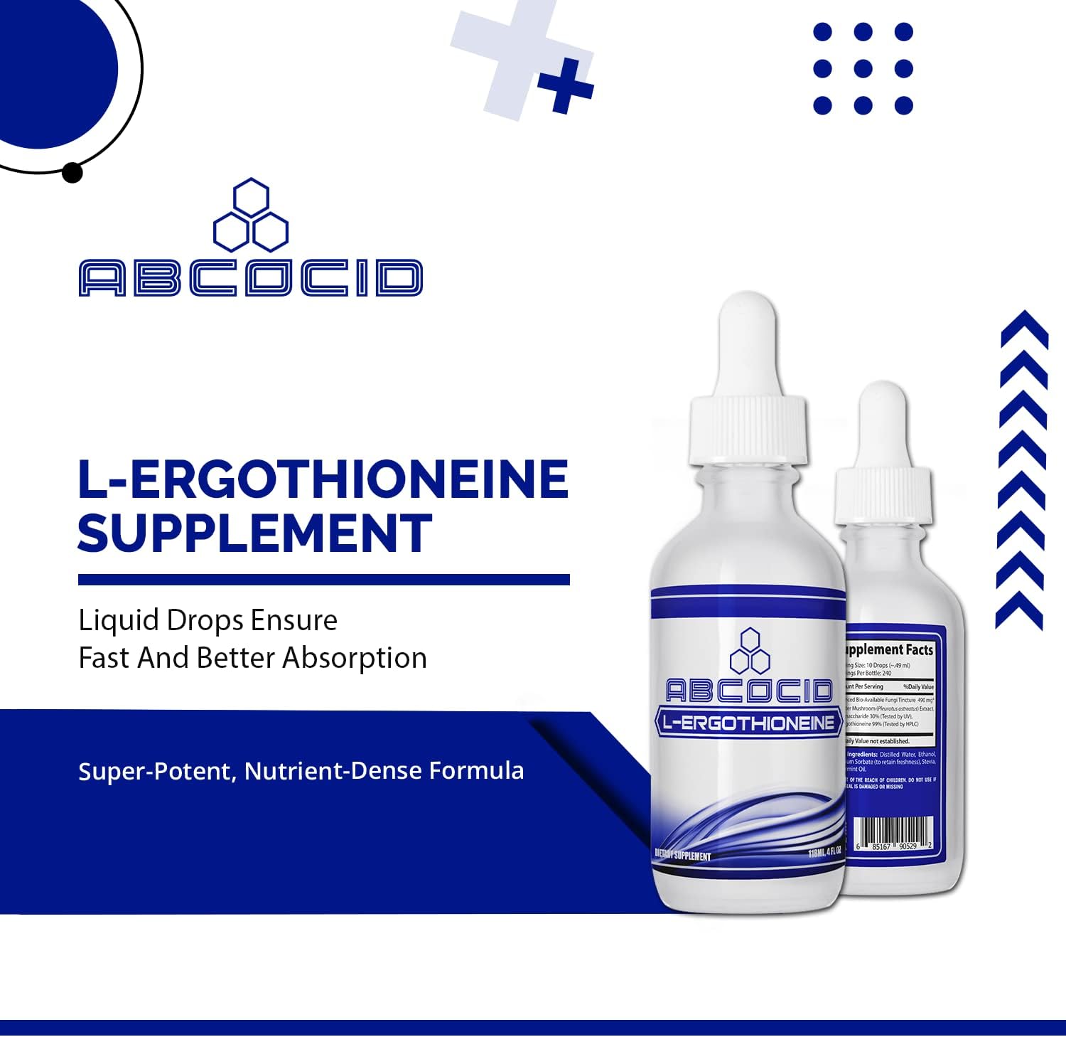 ABCOCID L-Ergotioneína Líquido 490 mg, 118 ml, 240 dosis