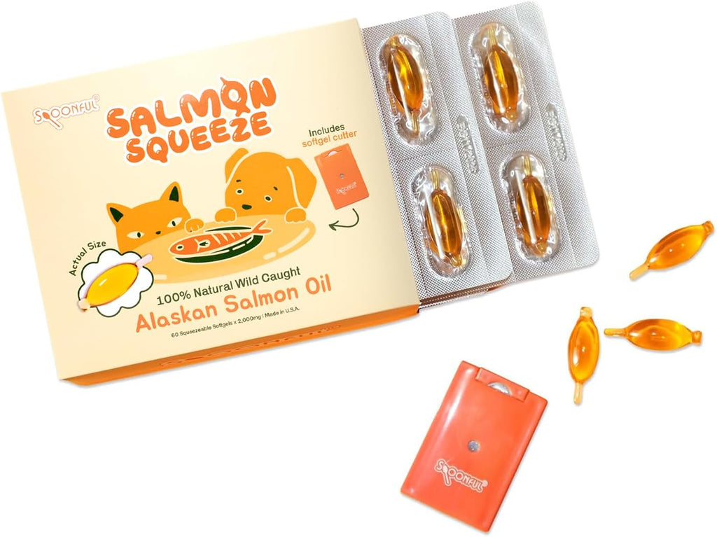 Spoonful Salmon Squeeze - Aceite de Salmón Salvaje de Alaska 2000 mg, 60 perlas