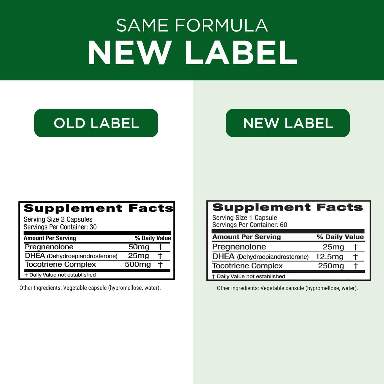 Emerald Labs Pregnenolona 50mg con DHEA 25mg - 60 Cápsulas