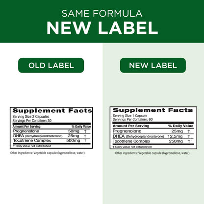 Emerald Labs Pregnenolona 50mg con DHEA 25mg - 60 Cápsulas – Image 6