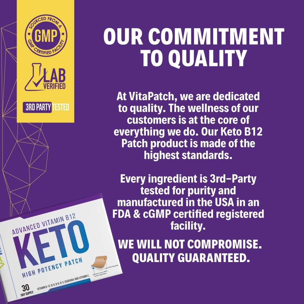 VitaPatch Parche Keto con B12 Metilcobalamina y Guaraná - 30 Parches