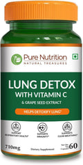 Pure Nutrition Lung Health Supplement | 60 Cápsulas | Fórmula Herbal de Apoyo Pulmonar con Quercetina, Vitamina C, Ortiga, Vasaka, Loto, Regaliz y Jengibre