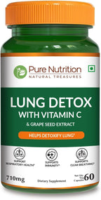 Pure Nutrition Lung Health Supplement | 60 Cápsulas | Fórmula Herbal de Apoyo Pulmonar con Quercetina, Vitamina C, Ortiga, Vasaka, Loto, Regaliz y Jengibre