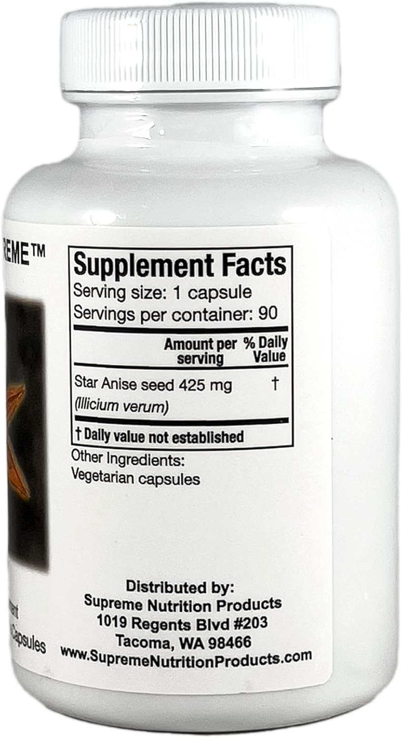 Supreme Nutrition Illicium Supreme - 90 Cápsulas Vegetarianas de Anís Estrellado Puro (Pack de 2)