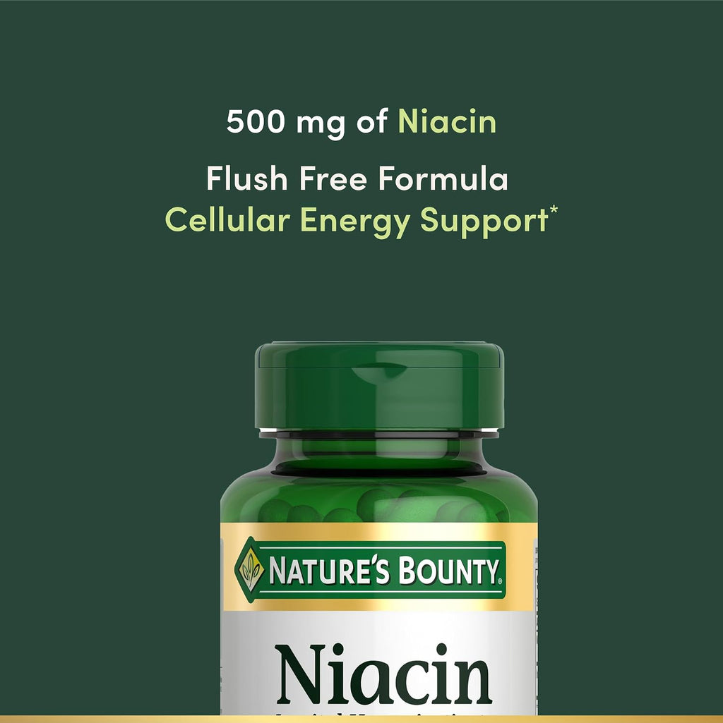 Nature's Bounty Niacin 500mg Sin Enrojecimiento, 120 Cápsulas