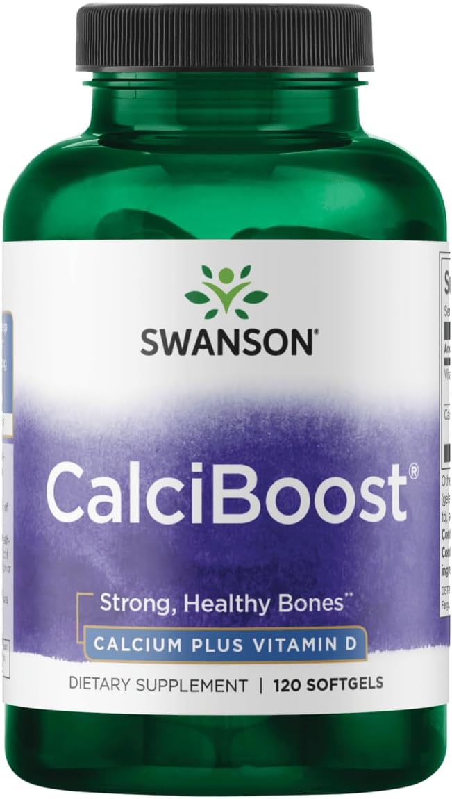 Swanson CalciBoost – Calcio con Vitamina D, 120 Cápsulas Blandas