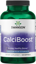 Swanson CalciBoost – Calcio con Vitamina D, 120 Cápsulas Blandas