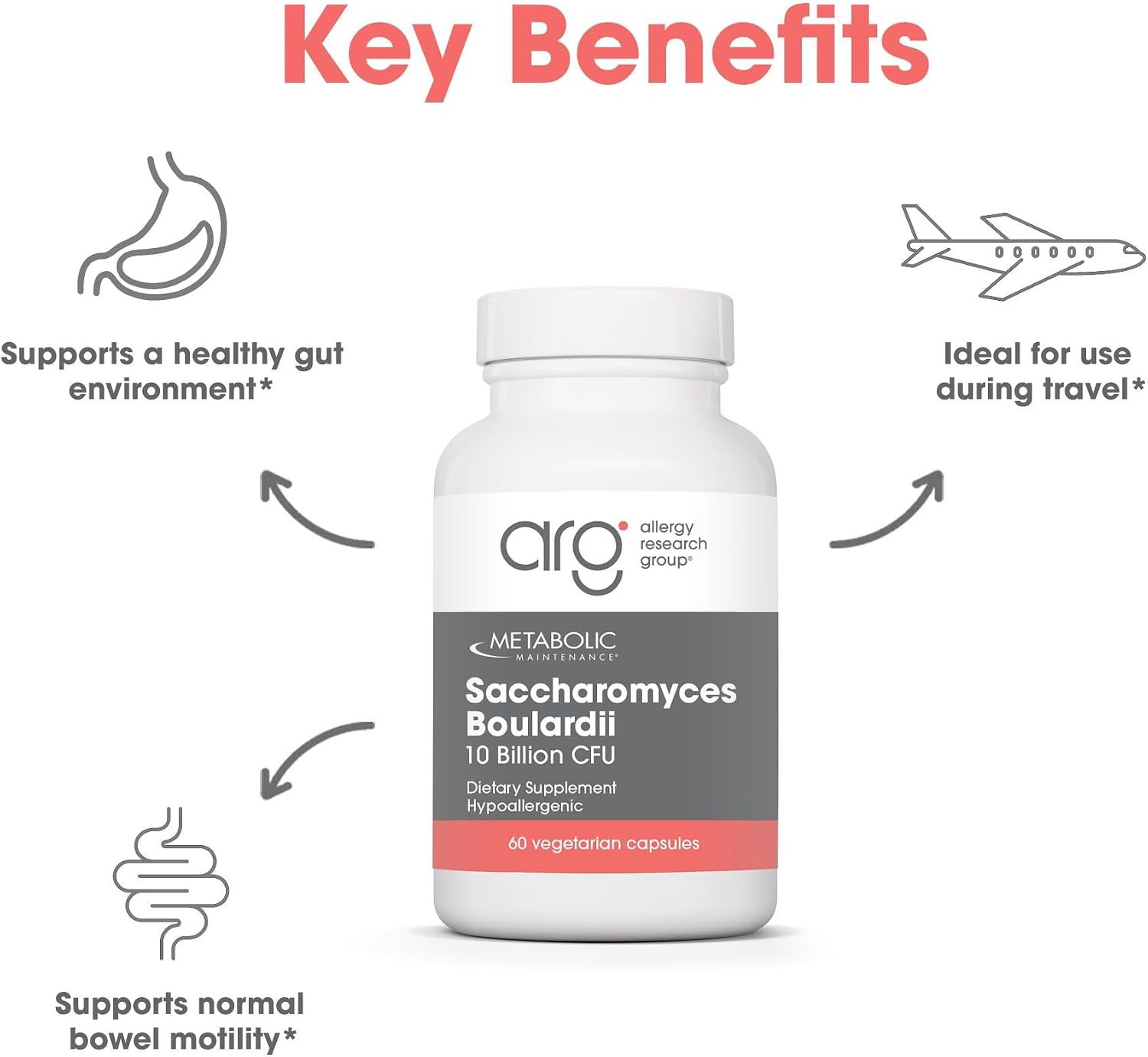 Saccharomyces Boulardii de Metabolic Maintenance - 550 mg, 10 mil millones UFC, 60 cápsulas