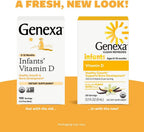 Genexa Gotas de Vitamina D para Bebés - Sabor Vainilla Orgánica - 270 dosis (3 frascos)