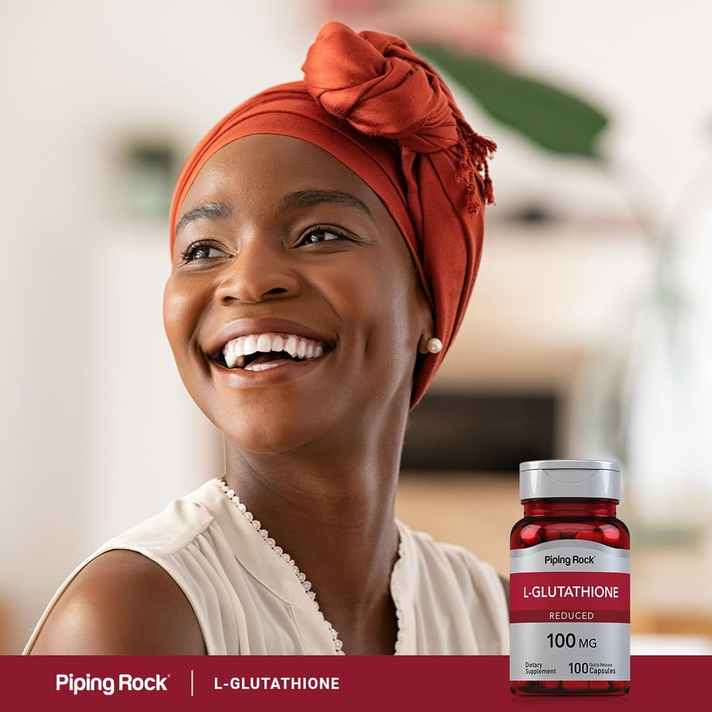 Piping Rock L-Glutathione 100 mg - 100 Capsules (Reduced Form)