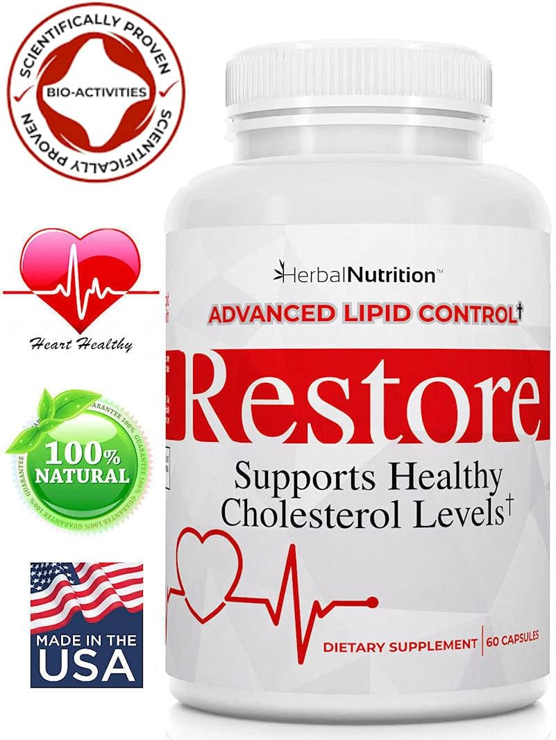 Herbal Nutrition Restore – Apoyo Salud Cardíaca y Colesterol, 60 Cápsulas