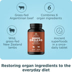 Ancient Nutrition Organ Supplements, Complejo de Órganos Grass-Fed y Silvestre, 30 Cápsulas