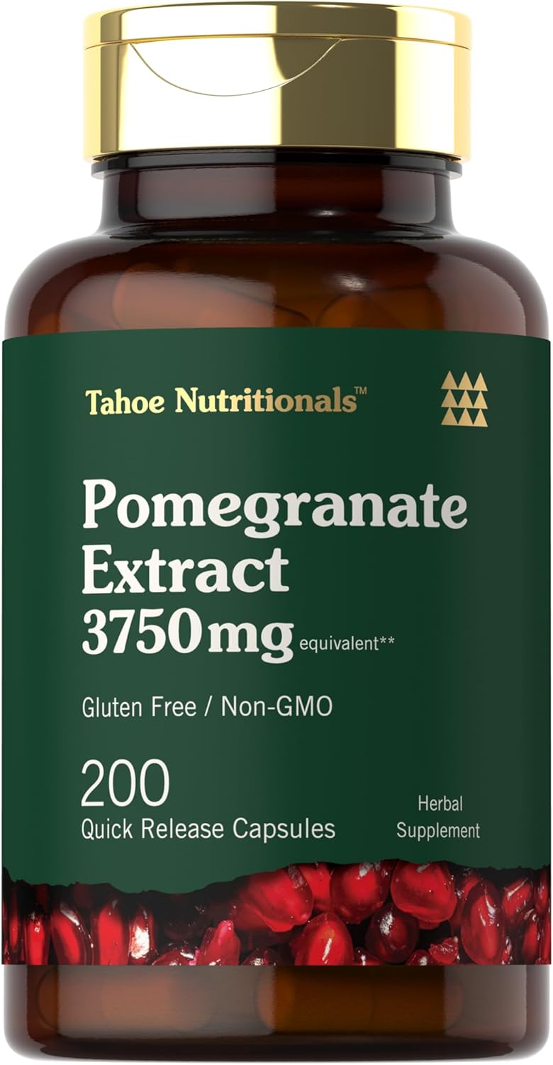 Extracto de Granada - 200 Cápsulas - Sin OGM, Sin Gluten