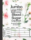 The Jumbo Large Print Bold Lines Blood Sugar Log Book 20-Point Font (Pink Flowers): Weekly Blood Sugar Diary, Daily Diabetic Glucose Tracker Journal ... Breakfast, Lunch, Dinner, Bedtime - 8.5x11"