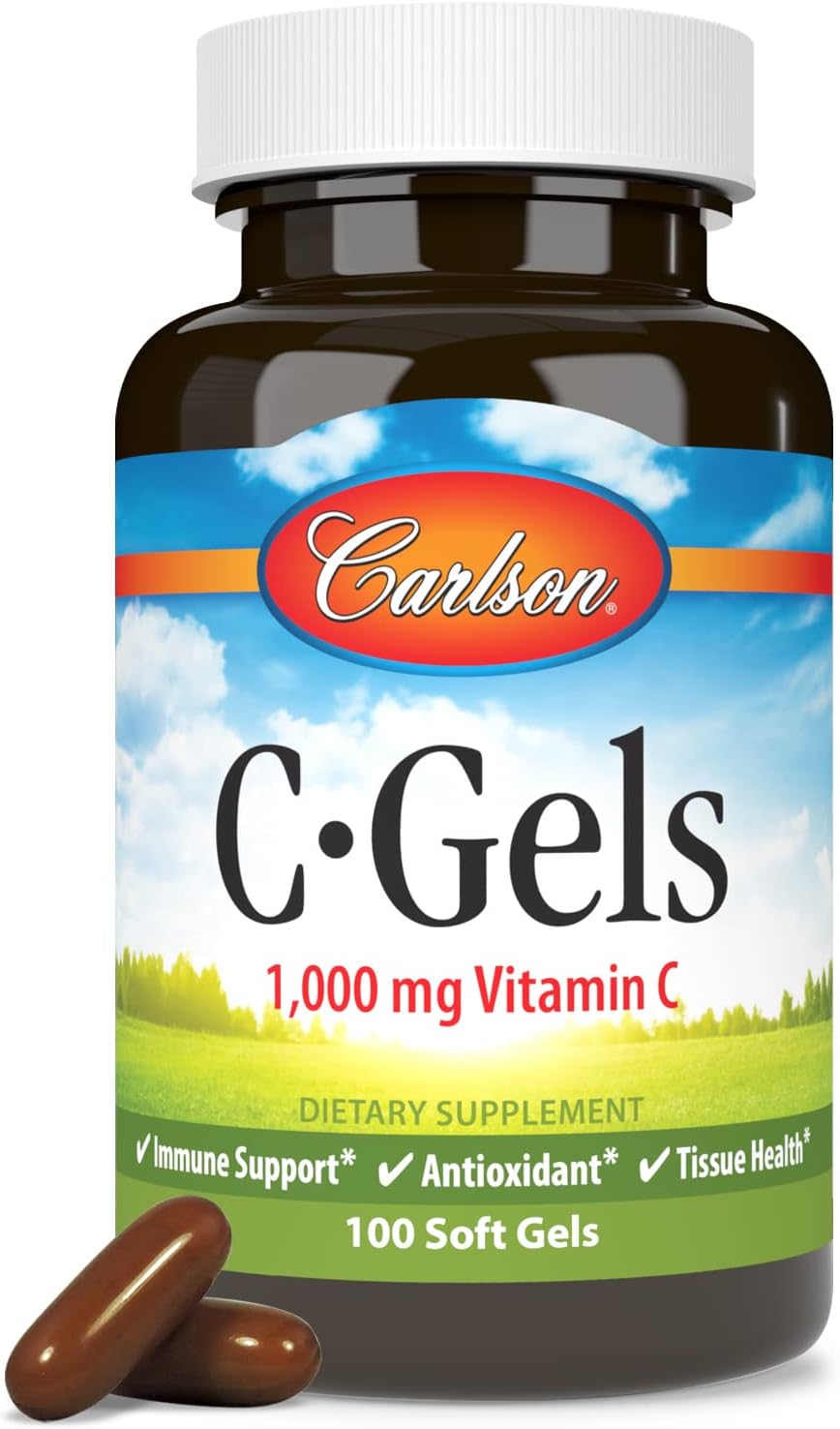 Carlson C-Gels, 1000 mg, Vitamina C en cápsulas blandas, 100 cápsulas