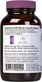 Bluebonnet Nutrition DLPA (DL-Fenilalanina) 500mg, 60 Cápsulas Vegetales