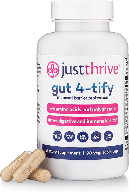 Just Thrive Gut 4-tify - Suplemento para la Salud Intestinal - 90 Cápsulas Vegetales