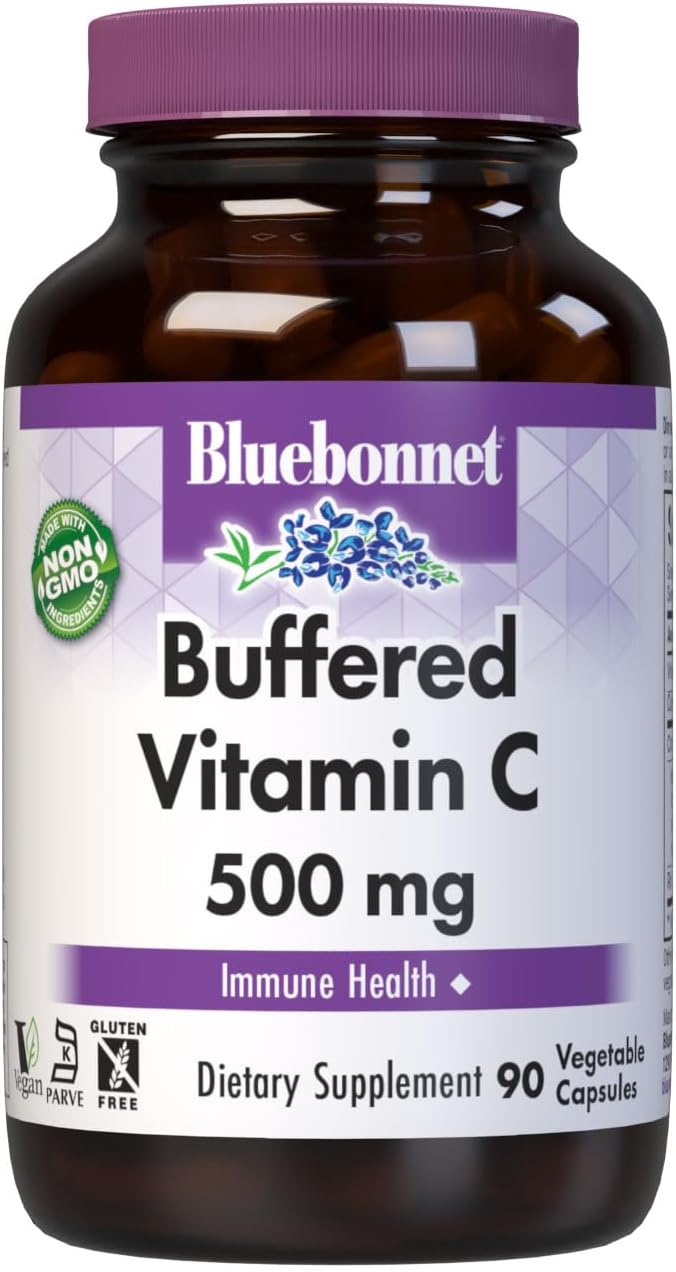 Bluebonnet Buffered Vitamin C 500 mg, 90 Vegetable Capsules