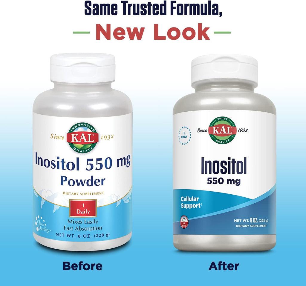 KAL Inositol en Polvo, 550 mg por Ración, 227 g (408 Porciones)