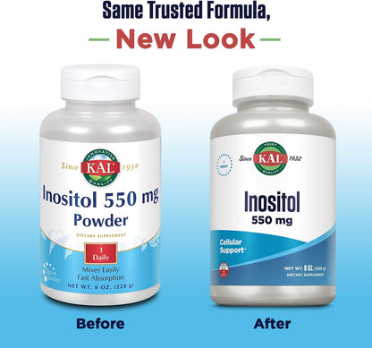 KAL Inositol en Polvo, 550 mg por Ración, 227 g (408 Porciones) – Image 2