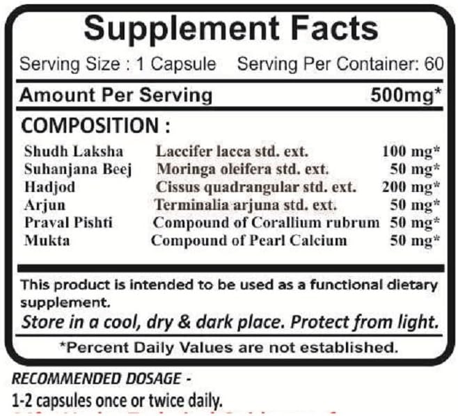 Planet Ayurveda Bone Support, 500mg Cápsulas Vegetales - 2 Frascos