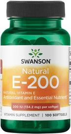 Swanson Natural Vitamin E - 2 UI, 100 Cápsulas Blandas