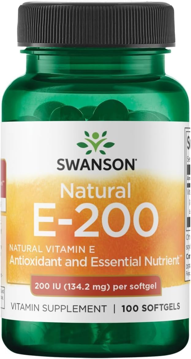 Swanson Natural Vitamin E - 2 UI, 100 Cápsulas Blandas