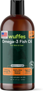 Wuffes Aceite de Pescado Omega 3 Avanzado para Perros - 100% Puro de Alaska - 236 ml