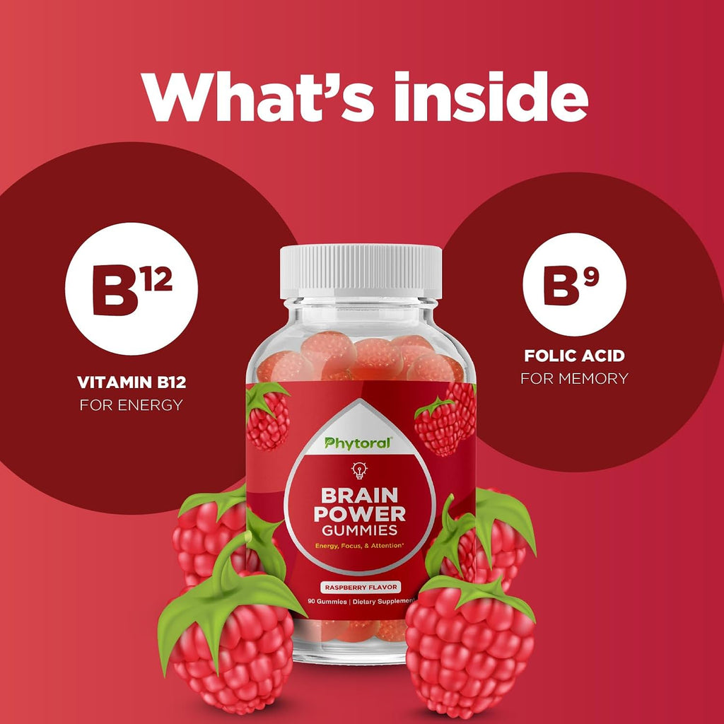 Phytoral Vitamin B12 Gominolas para Adultos - 1000 mcg, 90 Gominulas - Vegano, Sin Gluten, No Transgénico