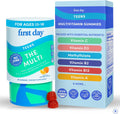 FIRST DAY Vitaminas para Adolescentes - Multivitamínico para Chicos y Chicas 12-17, Mezcla Orgánica de Frutas y Verduras - 12 Nutrientes Esenciales: Vitaminas A, B1, B2, B6, B9, B12, C, D3, E, K2 - 30 Días