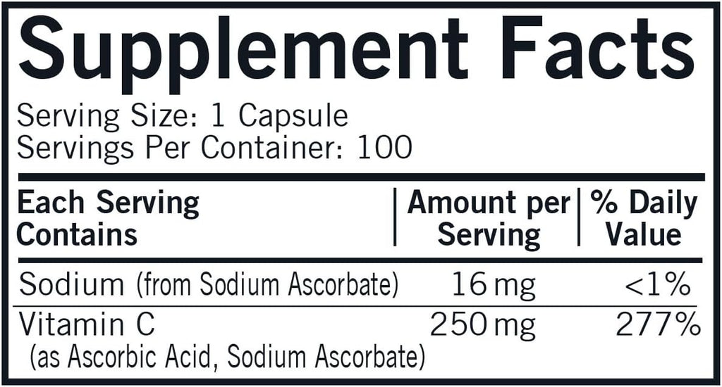 Kirkman Vitamina C 250 mg, 100 cápsulas