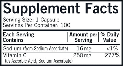 Kirkman Vitamina C 250 mg, 100 cápsulas – Image 2