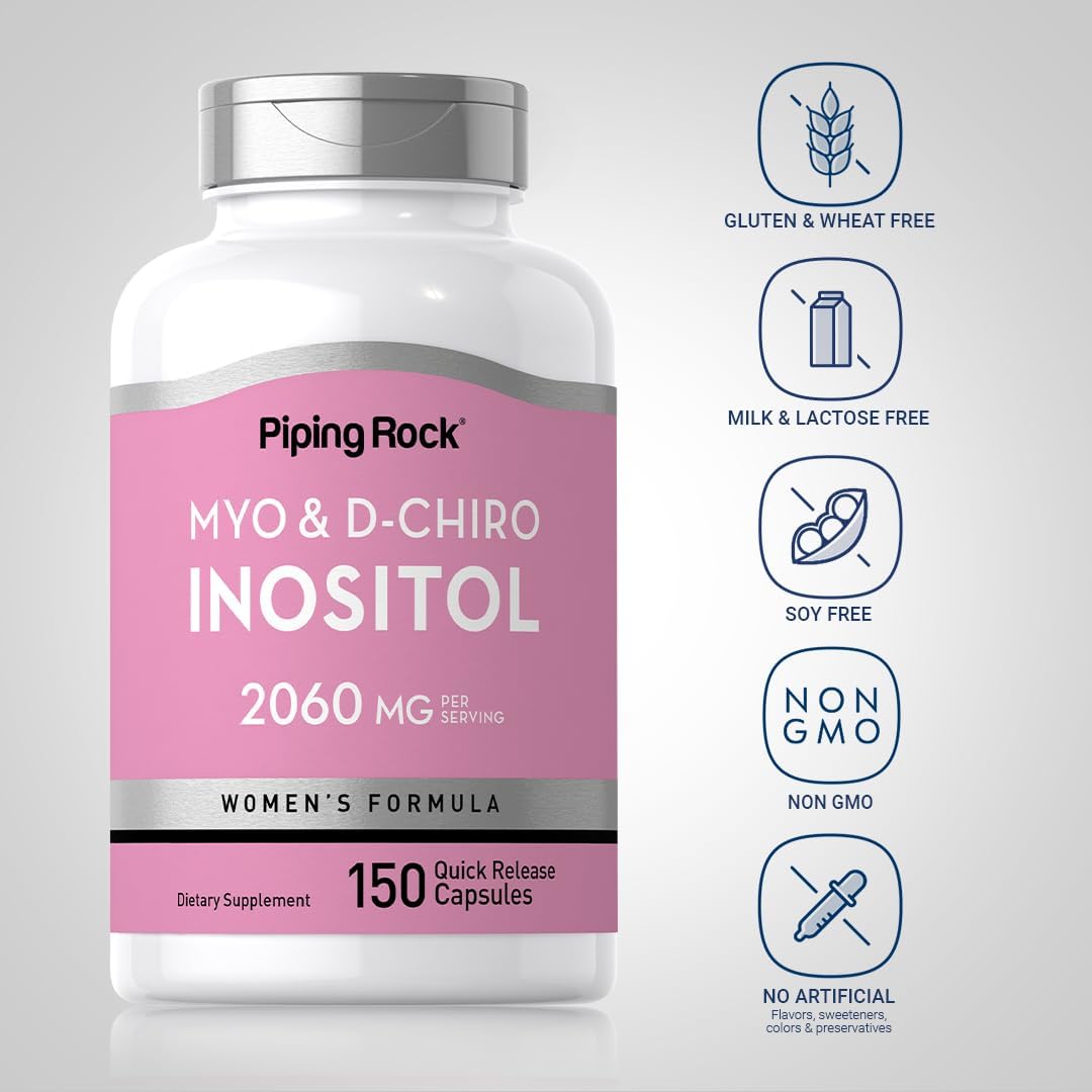 Myo-Inositol & D-Chiro Inositol | 150 Cápsulas | Fórmula Completa para Mujeres